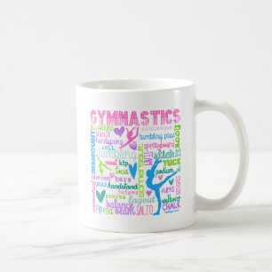 Pastellgymnastik fasst Typografie ab Kaffeetasse