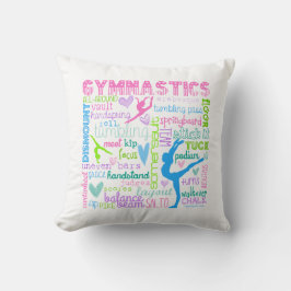 Pastellgymnastik fasst Typografie ab Kissen