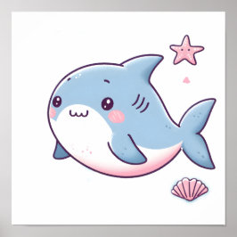 Pastellhaie-Design, Weicher Farbhai Art Poster