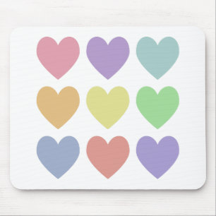 Pastellherzen Mousepad