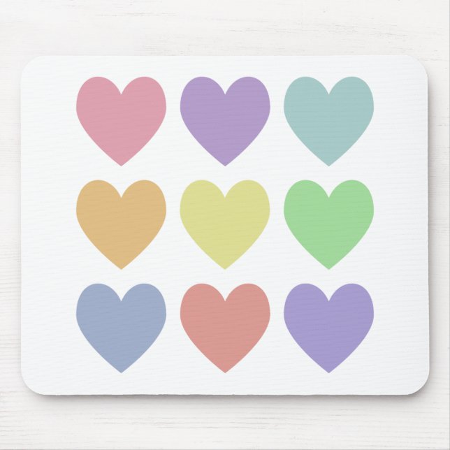 Pastellherzen Mousepad (Vorne)