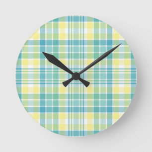 Pastellkariertes Runde Wanduhr