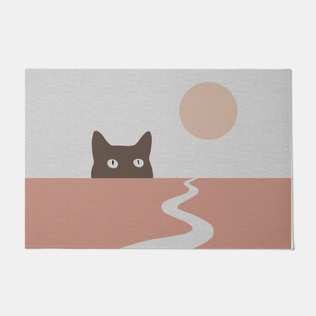 Pastellkatze Doormat, rosa Dekormatte Fußmatte (Vorderseite)