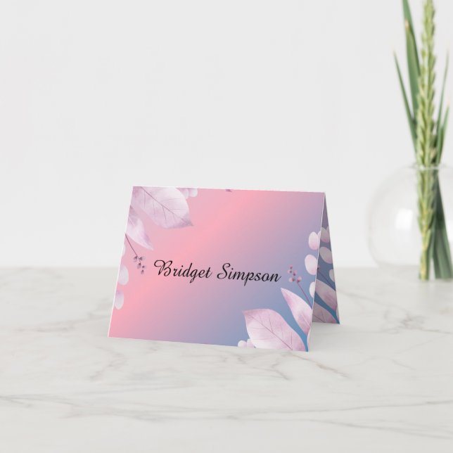 Pastellkirschblüte Hochzeit gefaltete Sitzkarte Dankeskarte (Vorderseite)