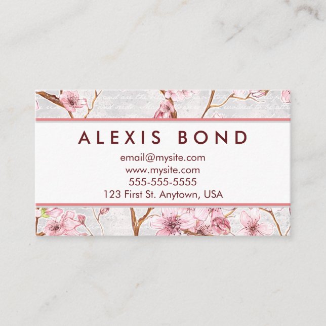 Pastellkirschblüten-Entwurf Visitenkarte (Vorderseite)