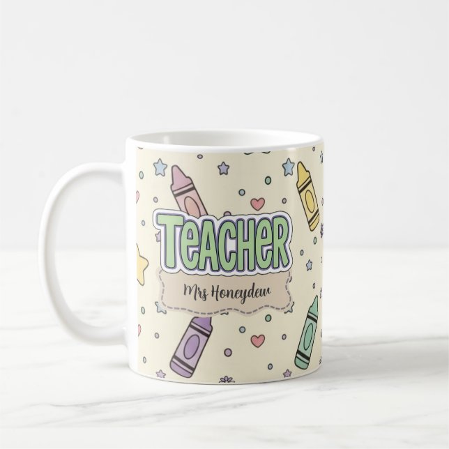Pastellkreide-Lehrer-Schulmuster  Kaffeetasse (Links)