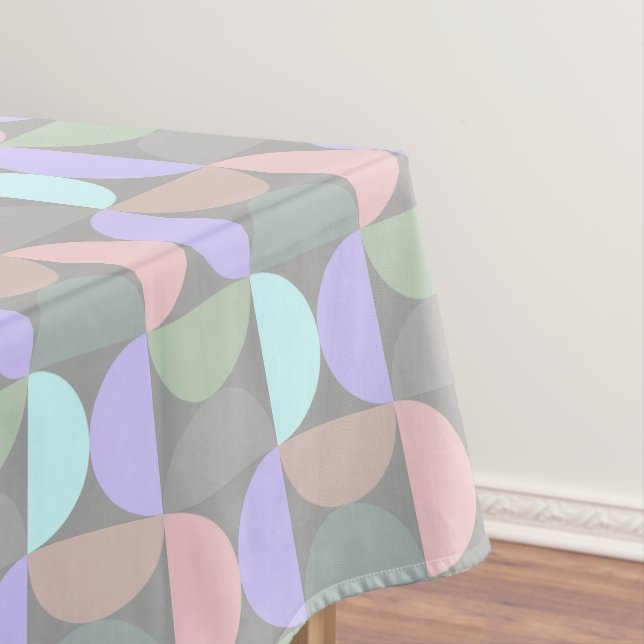Pastellkreis Mitte Jahrhundert Modernes Muster Tischdecke (Beispiel)