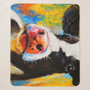 Pastellkuh Portrait Moderne Malerei Sherpadecke