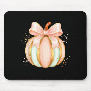 Pastellkürbis mit Schleifen-Herbst-Halloween süß Mousepad