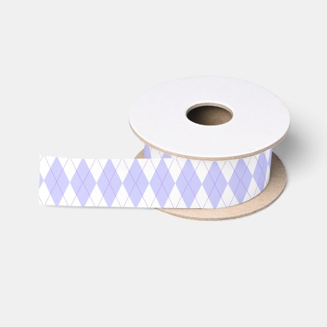 Pastelllavendel-kariertes Rauten-Muster Satinband (Spule)