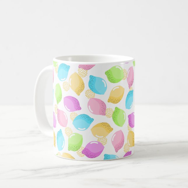 Pastelllemons-Muster iPad-Luftabdeckung Kaffeetasse (Vorderseite Links)