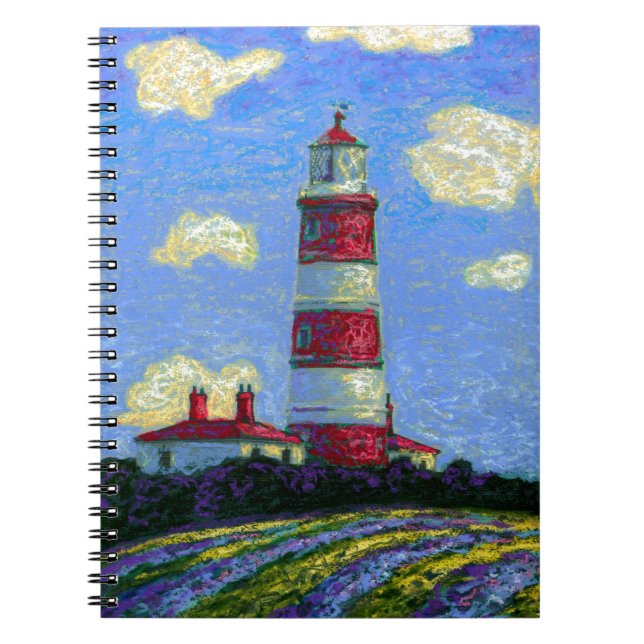 Pastellleuchtturm-und Lavendel-Felder Notizblock (Vorderseite)