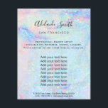 Pastellmarmor Glitzer Textur Flyer<br><div class="desc">Schönheitssalon berufliche Make-up-Künstler Flyer</div>