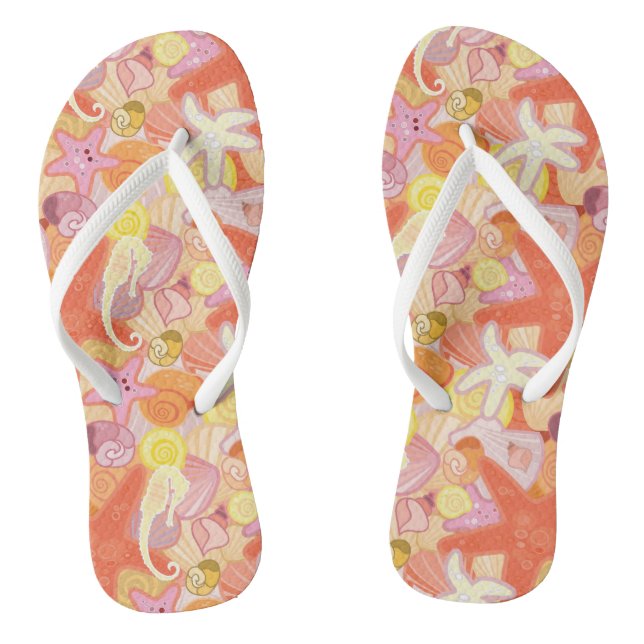 Pastellmeer-Kreaturen Flip Flops (Fußbett)