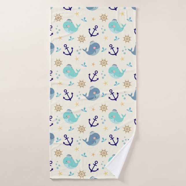 Pastellmeerkreaturen - Handtuchdesign Badehandtuch (Badehandtuch)