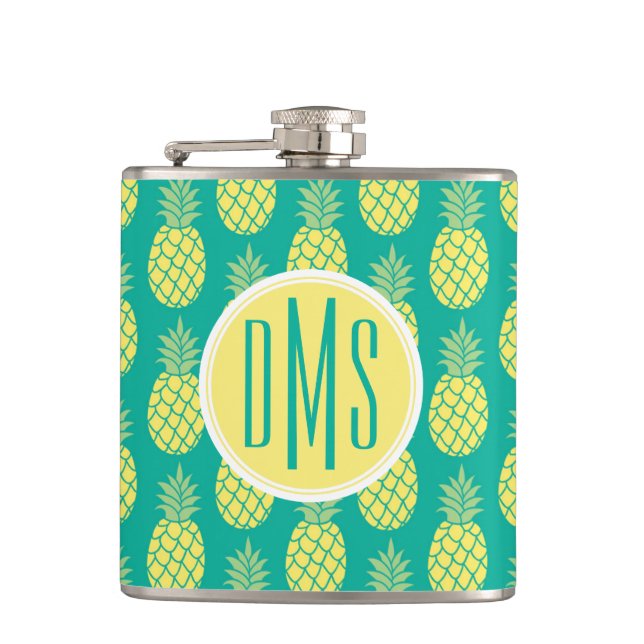 Pastellmonogramm der ananas-| flachmann (Vorderseite)