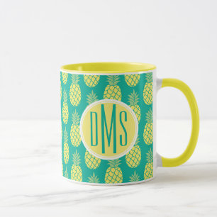 Pastellmonogramm der ananas-  tasse