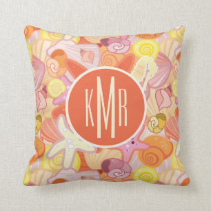 Pastellmonogramm der seegeschöpf-  kissen