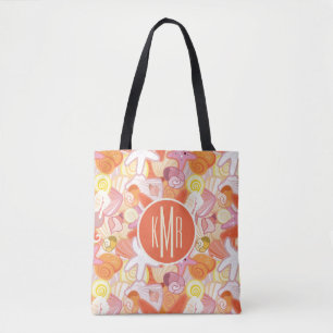 Pastellmonogramm der seegeschöpf- tasche