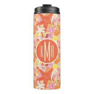 Pastellmonogramm der seegeschöpf- thermosbecher
