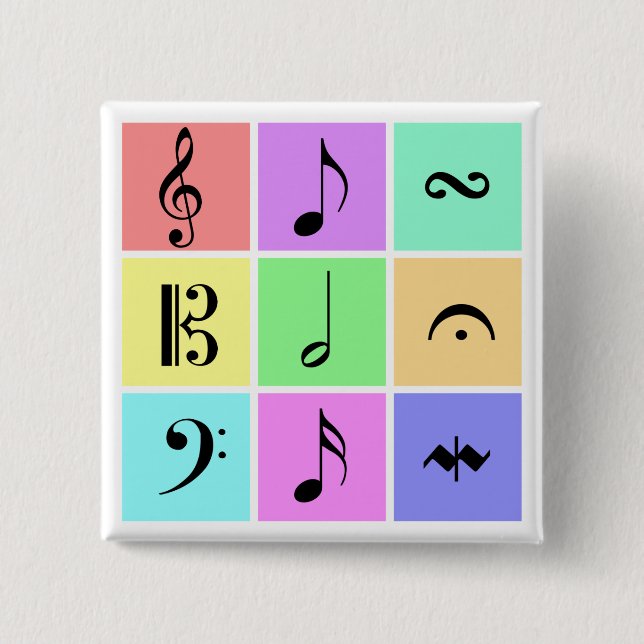 Pastellmusiksymbole Button (Vorderseite)