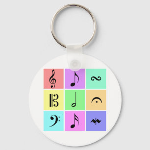Pastellmusiksymbole Schlüsselanhänger