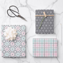 Pastellmuster aus Grau, Pink und Mint in geometris