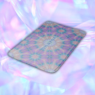 Pastellmutter Perlmuster Name Monogramm Badematte