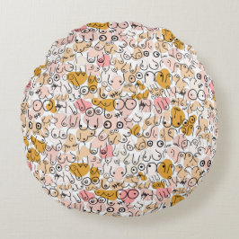 pastellneutrales Muster Rundes Kissen
