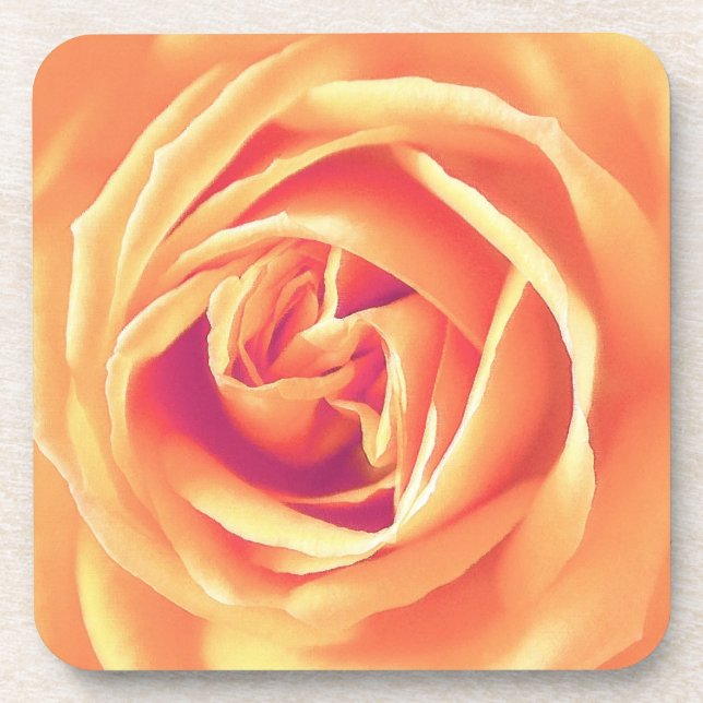 Pastellorange-Rose Untersetzer (Vorderseite)