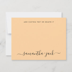 Pastellorange stilvolle Schrift elegante Minimalis Mitteilungskarte