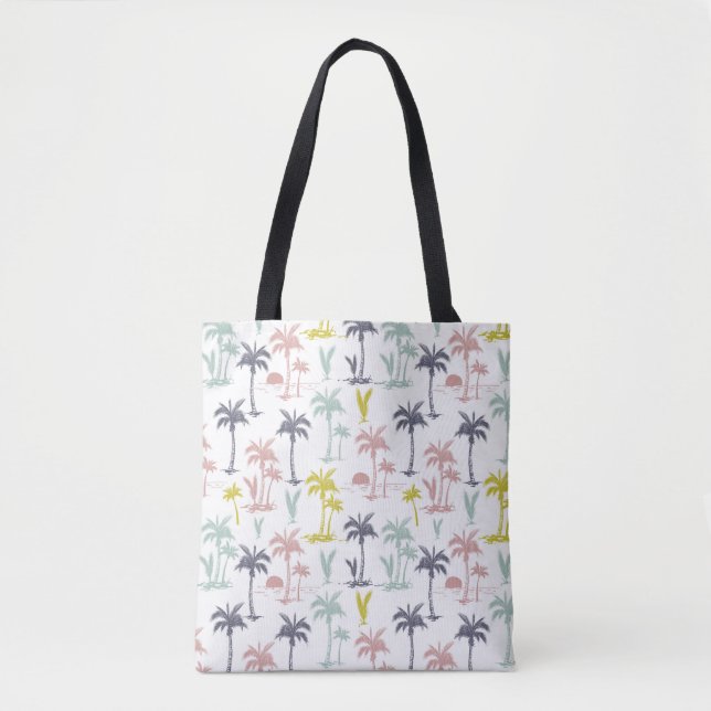 Pastellpalme durch das Strand-Muster Tasche (Vorderseite)