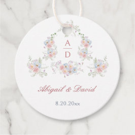 Pastellpeonies Rahmen Wedding Monogramm Circle Geschenkanhänger