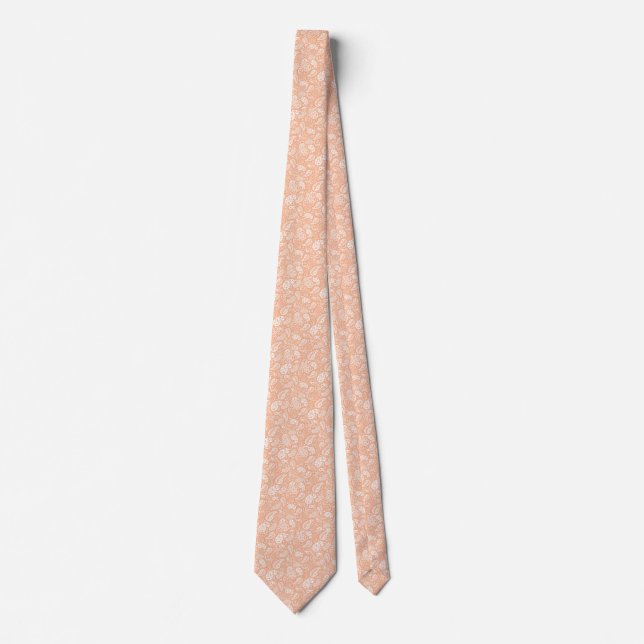 Pastellpfirsich Paisley Krawatte (Vorderseite)