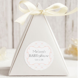 Pastellpfirsich und Cream Geometric Runder Aufkleber