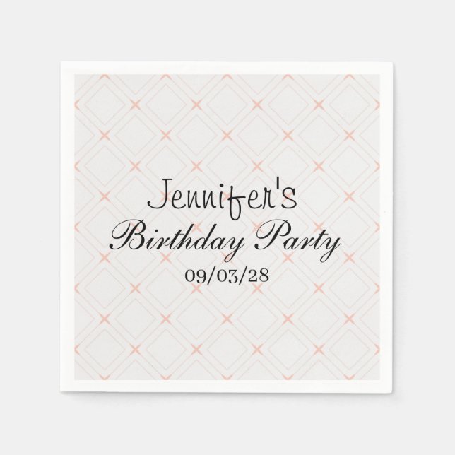Pastellpfirsich und Cream Geometric Serviette (Vorderseite)