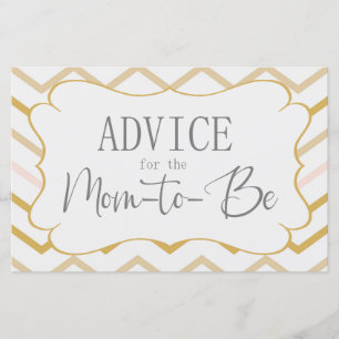 Pastellpfirsich und Gold Zig Zag Advice Card