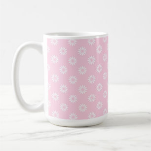 PASTELLPINK MIT REIHEN WEISSER BLUMEN KAFFEETASSE