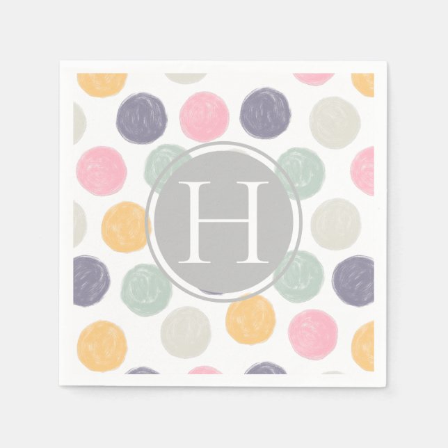 Pastellpinsel aus Monogramm Serviette (Vorderseite)