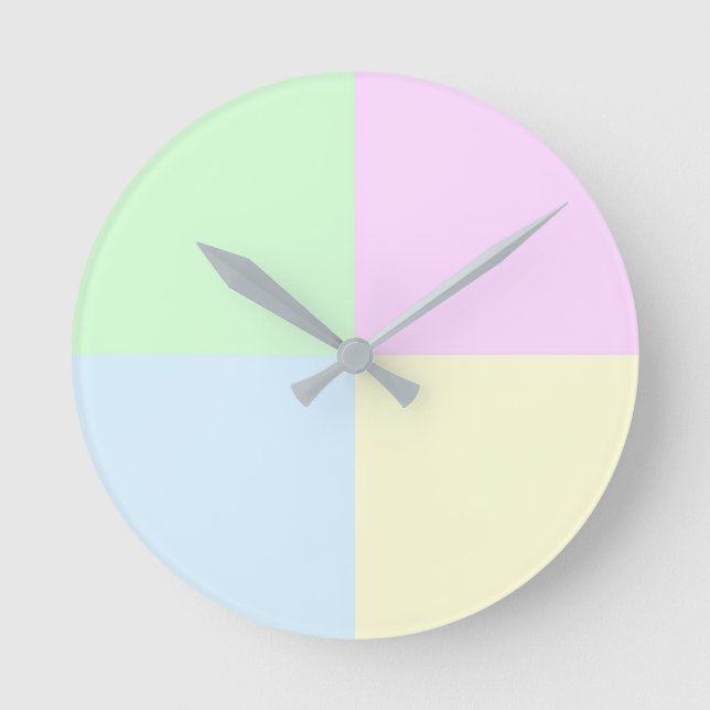 Pastellquadrate Modern Runde Wanduhr (Vorderseite)