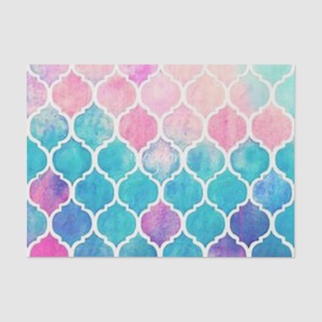 PastellQuatrefoil Muster Seidenpapier (Vorderseite)