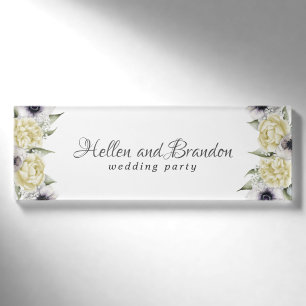 Pastellrahmen mit Shabby-Chic-Blume Namenschild