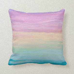 Pastellregenbogen farbige abstrakte Malerei Kissen