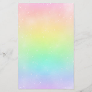 Pastellregenbogen-Himmel-Briefpapier Briefpapier