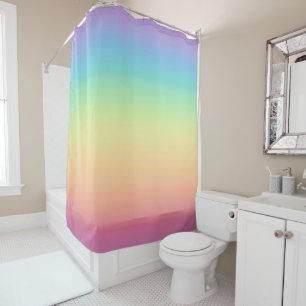 Pastellregenbogen Ombre Duschvorhang