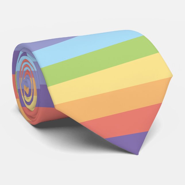 Pastellregenbogen stripes Gay Pride Krawatte (Gerollt)