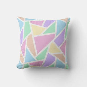 Pastellregenbogenmosaik Kissen