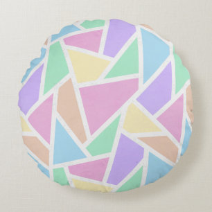 Pastellregenbogenmosaik Rundes Kissen