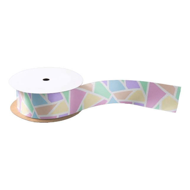 Pastellregenbogenmosaik Satinband (Spule)
