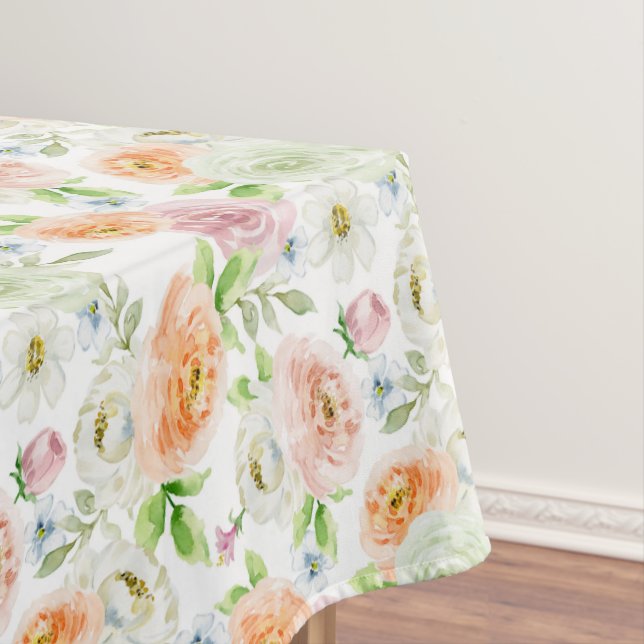 Pastellromantische Rose Muster Tischdecke (Beispiel)